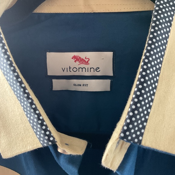 Vitomine blue mens dressy shirt - Picture 2 of 7